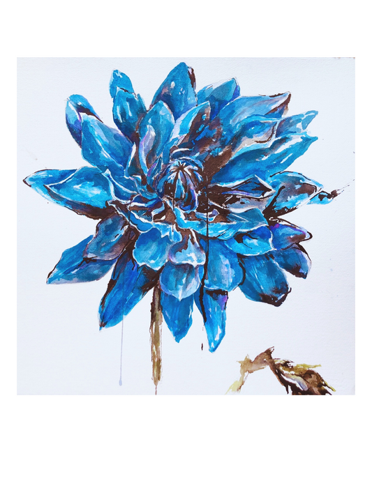 Blue Dahlia - print